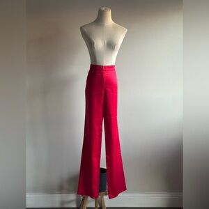 Genny Italy Women's red satin Pants Sz 12 US 46 IT
